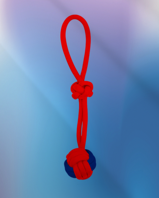 Přetahovací hračka z lana s míčkem