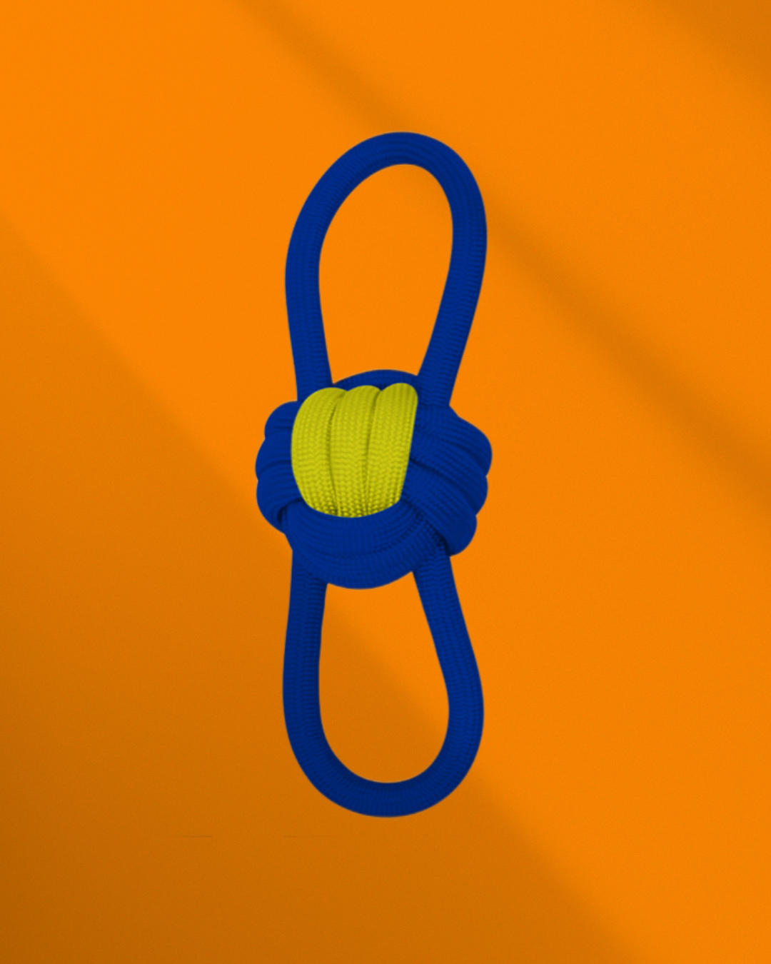 Přetahovací hračka z lana - míček se dvěma úchyty