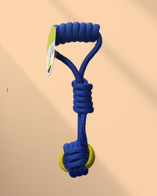 Přetahovací hračka z lana s míčkem