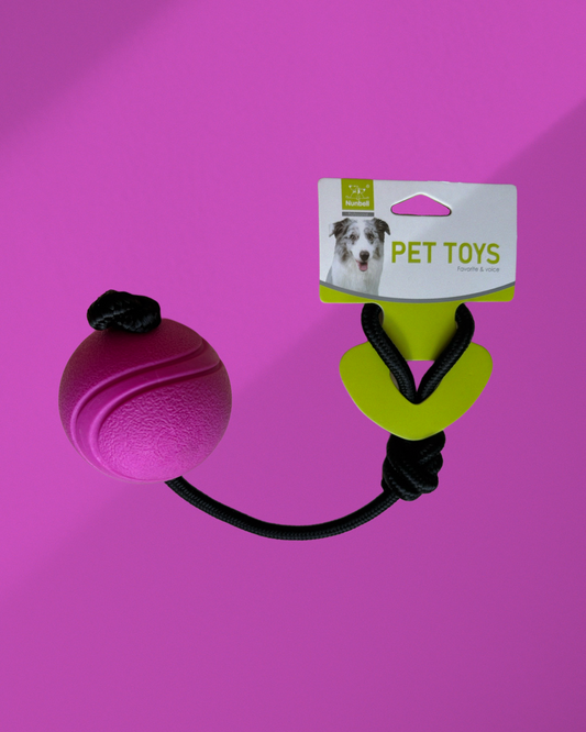 Přetahovací hračka gumový míček na laně větší